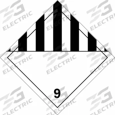 BRADY Container Placard: 9, 10 3/4 in x 10 3/4 in, 10 3/4 in Label Ht - Class 9: Miscellaneous Hazardous Materials