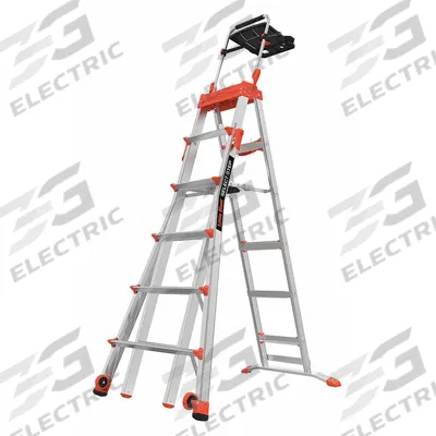 LITTLE GIANT Combination Ladder: 4 Configurations, Aluminum, 300 lb Load Capacity - Staircase Multifunction Ladders