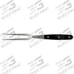 MERCER CUTLERY Meat Serving Fork: 10 5/8 in Overall Lg, Black/Silver, NSF Certified, 2 Tines (MPN M23620). Key specifications — Material: High Carbon Stainless Steel; Brand: MERCER CUTLERY; NSF Certified: Yes; Color: Black/Silver.