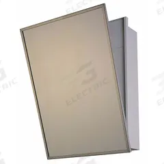 KETCHAM Medicine Cabinet: Rectangular, Glass, 24 in Overall Ht, 18 in Overall Wd, Stainless Steel (MPN 174-HCSM). Key specifications — Brand: KETCHAM; Frame Material: Stainless Steel; Frame Finish: Bright Annealed; Frame Color: Silver; Material: Glass.