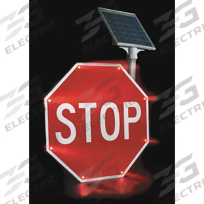 LED Stop Sign: 30 in x 36 in Nominal Sign Size (W x H), Aluminum, 0.08 in Thick - Flashing LED Stop Signs