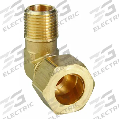 PARKER Compression Fitting Elbow: 3/4 in OD x 1/2 in Pipe Fitting Size, Compression x MNPT - Standard Sleeve Brass Compression Fittings