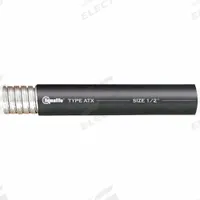 Liquid Tight Conduit: 1/2 in Trade Size, Black, 100 ft Nominal Lg, ATX (MPN ATX-11). Key specifications — Conduit Color: Black; Brand: LIQUATITE; Series: ATX.