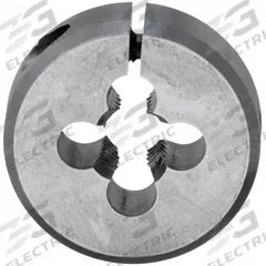 CLE-LINE Round Threading Die: M2.5x0.45 Metric, 13/16 in OD, Adj, High Speed Steel (MPN C65721)