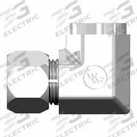 WEATHERHEAD Compression Fitting Elbow: 3/8 in OD x 3/8 in Pipe Size, 9/16-18 x 3/8-18 Thread Size (MPN 7455X06X06). Key specifications — Brand: WEATHERHEAD; Series: Ermeto Flareless.