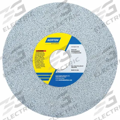 NORTON Straight Grinding Wheel: Type 1, 7" x 1/2" x 1 1/4", 5SG60-IVSP - Cool-Cutting Grinding Wheels for All Metals