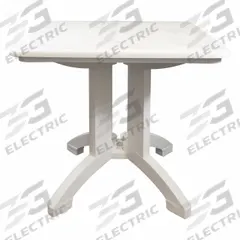 GROSFILLEX Folding Patio Table: White Marble, Resin, 28 3/8 in Overall Ht, 32 in Overall Wd, White (MPN US744004). Key specifications — Frame Color: White; Frame Material: Polypropylene; Tabletop Color: White Marble; Tabletop Material: Resin.