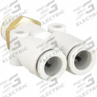 SMC Push-Fit Wye Fitting: 10 mm OD x 10 mm OD x 1/4 in Pipe x 10 mm Pipe Size, 49 mm Overall Lg (MPN KQ2U10-02AS). Key specifications — Brand: SMC.