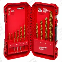MILWAUKEE Jobber Length Drill Bit Set: 14 Pc, 1/16" to 1/2", 135° Split Point, TiN-Coated HSS (MPN 48-89-0011). Key specifications — attr1236168: PACKOUT™ Case.