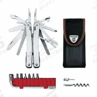 VICTORINOX SWISS ARMY Multi-Tool: Multi-Tool Plier, 33 Tools, 35 Functions, 4 1/8 in Closed Lg (MPN 3.0235.N). Key specifications — attr15951: VICTORINOX SWISS ARMY; attr15966: Nylon Belt Pouch; attr10312: Silver; attr15960: Ergonomic; attr15963: Stainless Steel; attr15971: Multi-Tool Plier; attr15972: Punch; attr15977: Fold Open.