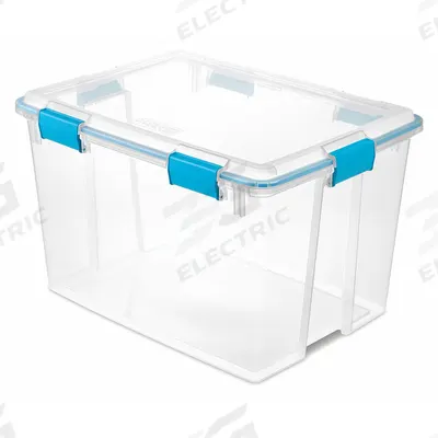 STERILITE Storage Tote: 20 gal, 24 in x 18 in x 15 1/4 in, Clear Body, Clear Lid - Clearview Totes with Latch-On Lids