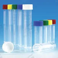GLOBE SCIENTIFIC Test Tube: Test Tube, Polypropylene, 5 mL Capacity - mL, 0.17 oz Capacity - oz (MPN 6101). Key specifications — Brand: GLOBE SCIENTIFIC; Graduated: Yes; Closure Color: White; Includes Closure: Yes; Body Color: White; Bottom Shape: Conical; Body Material: Polypropylene.