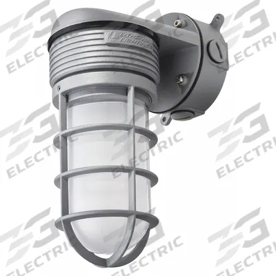 LITHONIA LIGHTING Vapor Tight: 39 lm/W, 4000K, 15 W, 120/277V AC, Wall Mount - LED Jelly Jar Vapor-Tight Light Fixtures