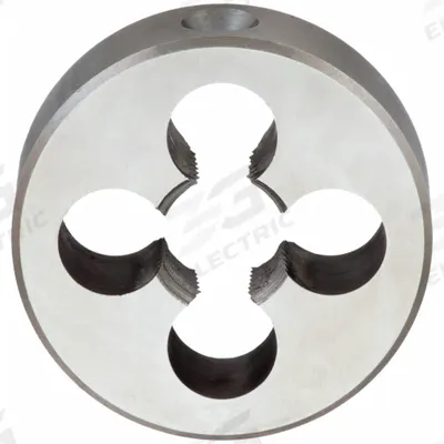 CHICAGO-LATROBE Pipe and Conduit Thread Die: 3/8"-18 NPT, 2" OD, Round, Carbon Steel (MPN 405319) - Solid Round Pipe Threading Dies