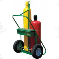 SAFTCART Cylinder Hand Truck: 780 lb, Side by Side, 2 Cylinder, 24 in W x 13 in D Nose Plate (MPN 552-16). Key specifications — attr1343829: SAFTCART; attr1343789: Green; attr1343794: Perma Clamp.