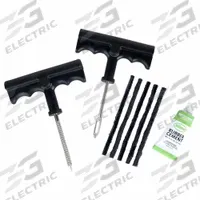 SLIME Tire Plug Kit: Tire Plug Kit, ATV Tires/Lawn Mower Tires/Wheelbarrow Tires, 8 Pieces (MPN 1034-A). Key specifications — Product Type: Tire Plug Kit; Compatible Tire Type: ATV Tires; Brand: SLIME; Includes: (5) 7-Ply and Odorless Heavy Duty Black Tire Strings.