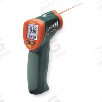 EXTECH Infrared Thermometer: 42510A-NIST, Included, Max Temp/Min Temp, Adj @ 0.10 to 1.00, Std, CE. Key specifications — Features: It Features Adjustable Emissivity For Better Accuracy On a Variety of Surfaces; Testing Functions: Minimum Temperature; Temperature Alerts: High Temperature; Standards: CE; Resolution °F: 0.1°F; Manufacturer Part Number: 42510A-NIST; Mounting Style - NEW: Handheld Only; Intrinsic Safety - NEW: Not Specified Intrinsically Safe.