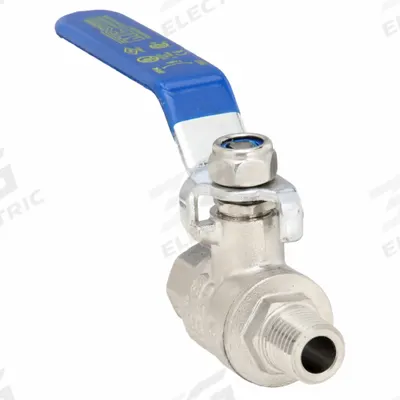 APPROVED VENDOR Manual Two-Way Ball Valve: 1/4 in, Nickel-Plated Brass, Straight, MNPT x FNPT - Brass Ball Valves