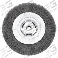 WEILER Wire Wheel Brush: Crimped Steel, 6 in Dia x 1 in Wd, 2 in Arbor, 0.014 in Fill (MPN 93113). Key specifications — Brand: WEILER.