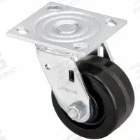 APPROVED VENDOR Plate Caster: Swivel, No Brake, Phenolic, 4 in Wheel Dia., 2 in Wheel Wd, Slot (MPN P21S-PH040R-14). Key specifications — Brand: APPROVED VENDOR; Wheel/Tread Color: Black; Roll Up: Swivel.