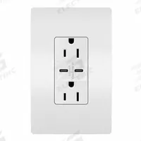 USB Receptacle: Duplex, 5-15R, 2 USB Ports, USB Type C, White, 125V AC, 15 A (MPN R26USBCC6W). Key specifications — Brand: LEGRAND.