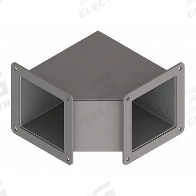 HOFFMAN Wireway 90 Degree Elbow: 4 in Wd, 4 in Ht, 4 in, Non-Removable Cover - 90 Degree Elbows for Dust-Tight Wireways