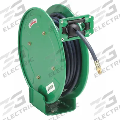 SPEEDAIRE Spring Return Hose Reel: 35 ft (1/4 in I.D.), 1/4 in MNPT, 300 psi Max Op Pressure - Standard Air or Water Spring-Return Hose Reels