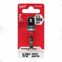 MILWAUKEE SOCKET ADAPTER: 1/4 in Input Drive Size, Black Phosphate, 1/2 in Output Drive Size, Square (MPN 48-32-5034). Key specifications — attr1204900: Square; attr1204904: Locking Not Included; attr1204910: MILWAUKEE; attr1204913: Black Phosphate.