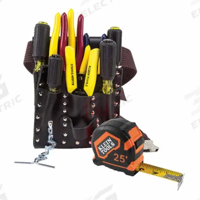 KLEIN TOOLS Electricians Tool Kit: 10 Total Pcs, Tool Pouch - Tool Sets with Tool Pouch