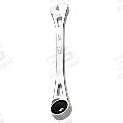 SK PROFESSIONAL TOOLS Combination Wrench: Alloy Steel, Chrome, 9 mm Head Size - Metric 6-Point Ratcheting Combination Wrenches