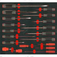 PROTO Screwdriver Sets: 11-20 Pieces, 19 Pieces, Cabinet/Keystone/Phillips Tip, Ergonomic Grip (MPN J1219RCFKV). Key specifications — attr1205274: PROTO; attr1205269: #3.
