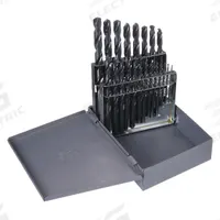 CHICAGO-LATROBE Jobber Length Drill Bit Set: 21 Pc, 1/16" to 3/8" by 64ths, 135° Split Point (MPN 69851). Key specifications — attr1236168: Metal Index; attr1236199: NAS 907 Type B.