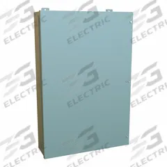 HAMMOND Enclosure: Steel, 36 in x 24 in x 7 in, NEMA 12, w/Panel, Solid Cover, Hinged (MPN 1418JL7). Key specifications — Brand: HAMMOND; Closure Method: Screws; Knockouts: Not Included.