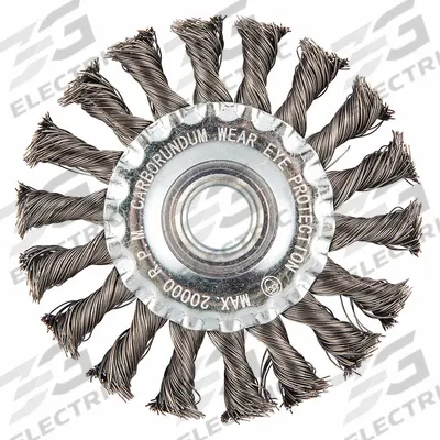 APPROVED VENDOR Wire Wheel Brush: Twisted Steel, 4" Dia x 1/2" Wd, 5/8" Arbor Hole - Heavy-Cleaning Brushes for Contoured Carbon Steel Surfaces