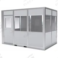 PORTA-KING Modular In-Plant Office: 8 ft x 12 ft x 8 ft, 4 Walls, Vinyl-Covered Drywall, Gray (MPN FAB812WHVAC). Key specifications — Brand: PORTA-KING; Sound Transmission Coefficient: STC 25; Includes: (6) Windows; Frame Material: Aluminum.