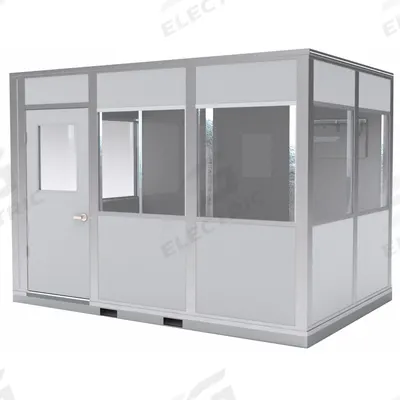 PORTA-KING Modular In-Plant Office: 8 ft x 12 ft x 8 ft, 4 Walls, Vinyl-Covered Drywall - 4-Wall Assembled In-Plant Offices