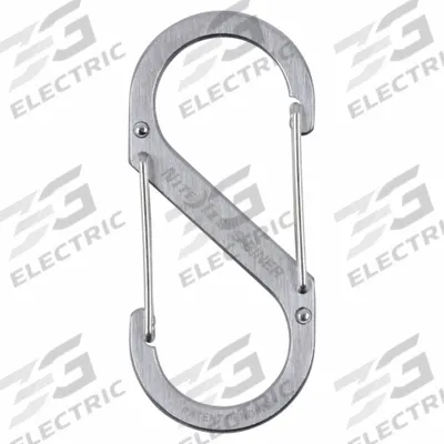 NITE IZE Double Carabiner: 75 lb Working Load Limit, Wire Gate, Stainless Steel - Load Rated S-Hook Double Snap Hooks