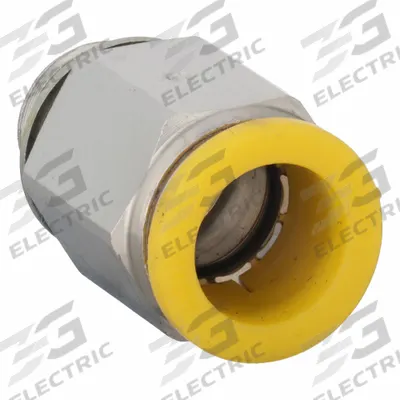 PARKER Push-Fit Adapter Fitting: 12 mm OD x 1/4 in Pipe Size, Push-to-Connect x BSPP - Nickel-Plated Brass Tube Fittings
