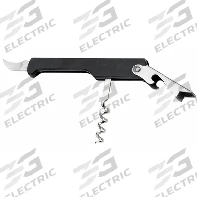 TABLECRAFT PRODUCTS Corkscrew: Plastic, Black/Silver, 4 1/2 in Overall Lg - Corkscrews