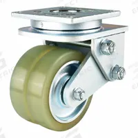 FOOT MASTER Plate Caster: Swivel, Polyurethane, 150 mm Wheel Dia, 40 mm Wheel Wd, 210 mm Mounting Ht (MPN GASD-150ASF-HUD). Key specifications — Caster Type: Swivel; Brand: FOOT MASTER.