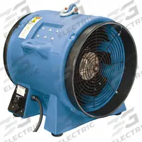 AMERIC Confined Space Fan: 220 V AC, 20 in Duct Dia, 5 hp Horsepower, 9,968 cfm Max Flow in Free Air (MPN VAF8000A-3). Key specifications — Brand: AMERIC; Includes: Low Profile Manhole Air Vent; Operating Voltage: 240 V AC.