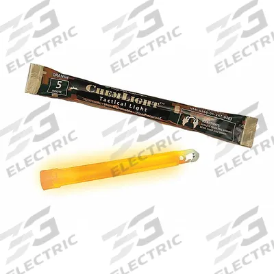 CYALUME TECHNOLOGIES Lightstick: Orange, 5 min Light Duration, 6 in Overall Lg, Stick - Heavy-Duty Lightsticks