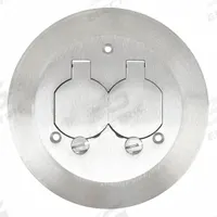 STEEL CITY Floor Box Cover and Carpet Flange: Round, Silver, Aluminum, Brushed (MPN P 60 CACP-AL). Key specifications — attr211014: STEEL CITY; attr1046648: Silver; attr1046653: Round; attr1046654: Brushed; attr1046660: Aluminum.