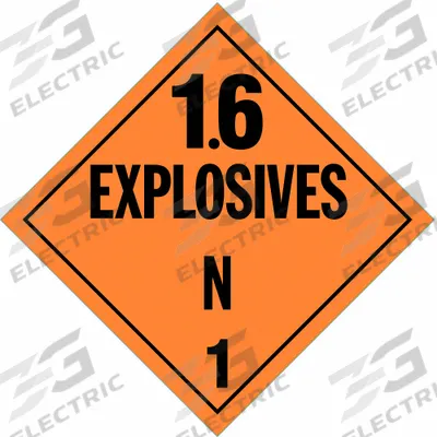 STRANCO Container Placard: Explosives, 10 3/4 in x 10 3/4 in, 10 3/4 in Label Ht - Class 1: Explosives