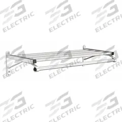 GLARO Wall-Mount Garment Rod: Rod Design (No ) Hooks, 7 in Overall Ht, 36 in Overall Wd, Aluminum (MPN 501-36SA). Key specifications — Color: Silver; Finish: Satin; Material: Aluminum.