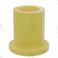BUNTING BEARINGS Flanged Sleeve Bearing: PTFE, 1/4 in Bore, 3/8 in OD, 1/2 in Overall Lg, 3 PK (MPN BJ5F040604). Key specifications — Brand: BUNTING BEARINGS; Color: Yellow.