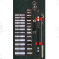 PROTO Socket Sets: 1/2 in Drive, 30 Piece, 12-Point, SAE, 3/8 to 1 1/4 in (MPN J54126XLKV). Key specifications — attr1224269: 1/2 in; attr1204638: Drive Tools Included; attr1204650: 3/8 to 1-1/4 in; attr1204673: Socket Bits Included; attr1204688: PROTO; attr1206170: Standard Sockets.