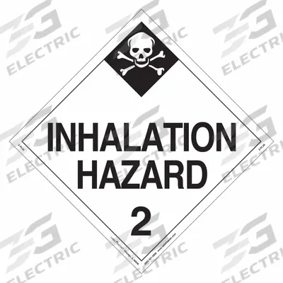 LABELMASTER Inhalation Hazard Placard: Inhalation Hazard 2, 10 3/4 in x 10 3/4 in, 25 Labels - Class 2: Gases