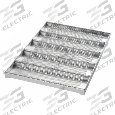 CHICAGO METALLIC Sub Sandwich Roll Pan: Aluminized Steel, 5 Slots, 17 3/4 in Overall Wd - Bun & Roll Pans