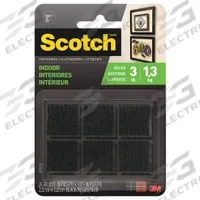 SCOTCH Hook-and-Loop Fastener: Square, 7/8 in Overall Wd, 7/8 in Overall Lg, Hook-and-Loop, Black (MPN RF7121X). Key specifications — Brand: SCOTCH; Material: Polypropylene.